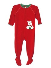 Carter's Boy's Girl's Christmas Teddy Bear Fleece Footed Pajama Sleeper, Size 3T