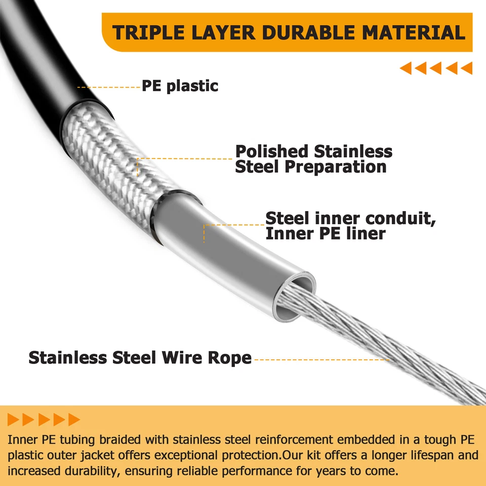 Cable de embrague 66 11/16" de acero inoxidable para Harley Dyna Softail Road King Glide Foto 4 de 4