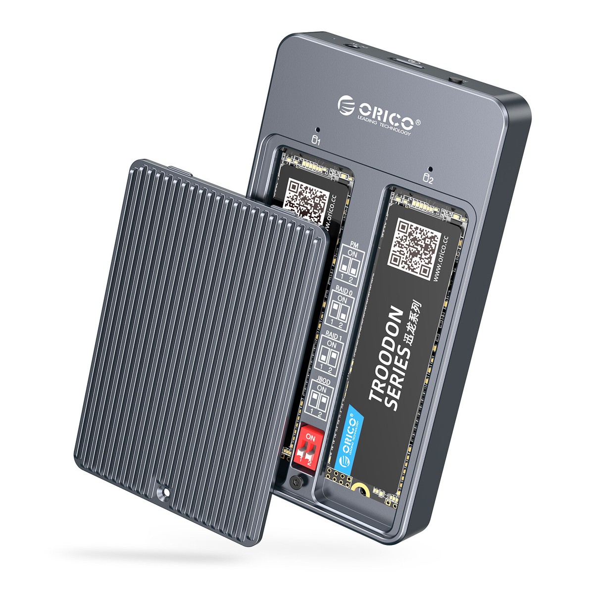 ORICO Dual Bay M.2 SATA NGFF SSD Enclosure RAID USB3.1Gen2 Type C