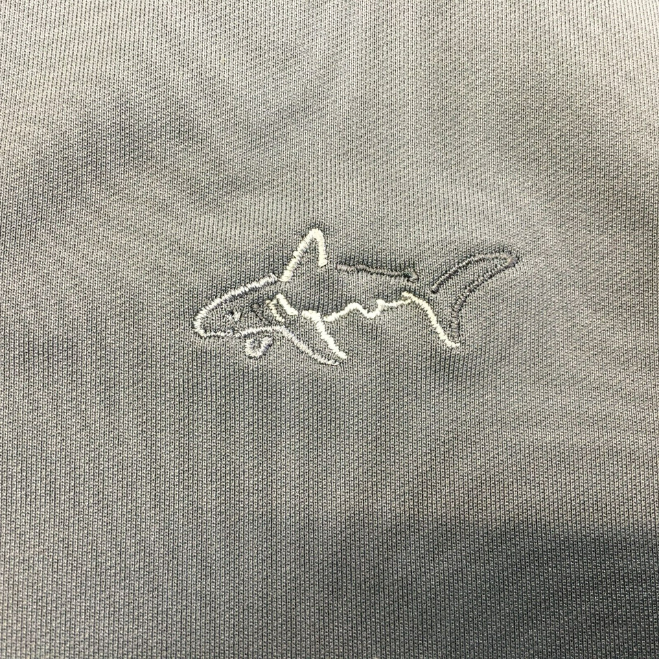 Shark Greg Norman Shirt Jacket Mens Large Long Sleeve 1/4 Zipper Gray
