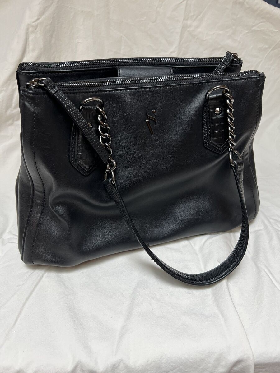 Simply Vera Vera Wang Handbag Leather Black 3 Zipper Simply Vera Vera Wang Handbag Leather Black 3 Zipper