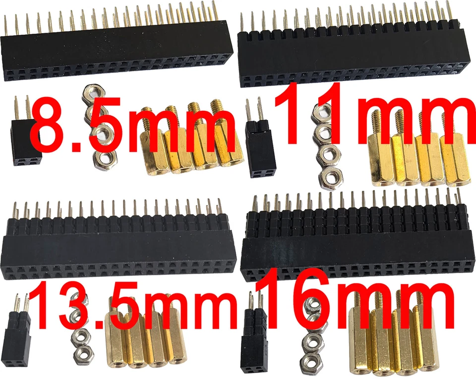 DSLRKIT GPIO and PoE Pin Header height increaser Extender for Raspberry Pi 5 4B 3B+ 3B
