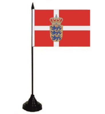 Tischflagge Dänemark - 15x25 Cm, Polyester, Deutscher Druck, Mit Kordel