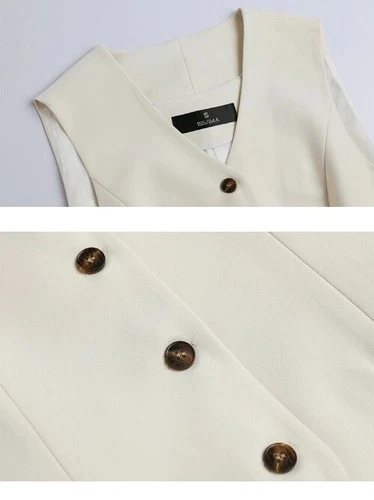 Women Formal Blazer Vest Pant Suit Office Work Career Wear Business 3Pcs Set - Bild 7 von 27