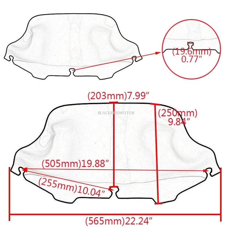 Parabrisas de 6/8" Wave para Harley Touring Electra Street Glide 96-2013 Foto 4 de 4