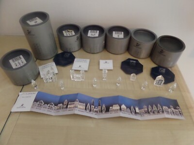 Boxed Rare Swarovski City Planning Houses x 5 and Trees x 6 Complete Set Retired
