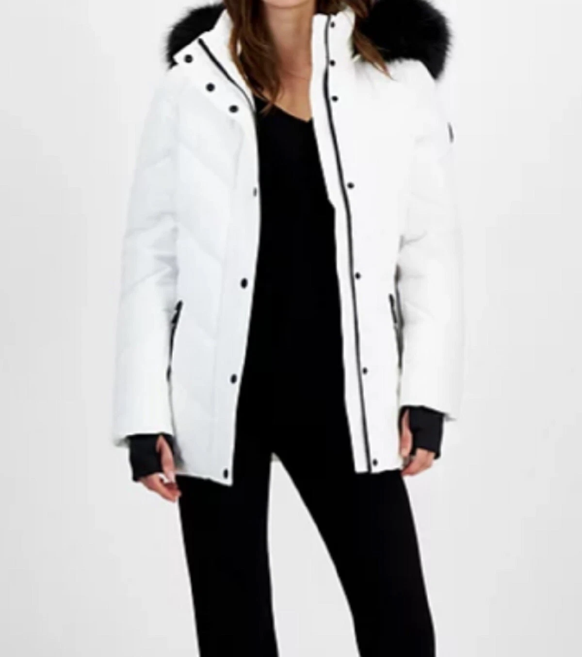 Michael Kors Cappotto Donna Puffer Impermeabile Invernale Pelliccia Cappuccio Giacca XL $265