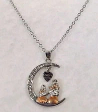 Mother Daughter Necklace Pendant Fashion Jewelry Grandma Granddaughter Moon Gift