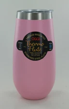 New OGGI Thermo Flute with Lid - Stainless Steel, Insulated - Pink - 6 oz
