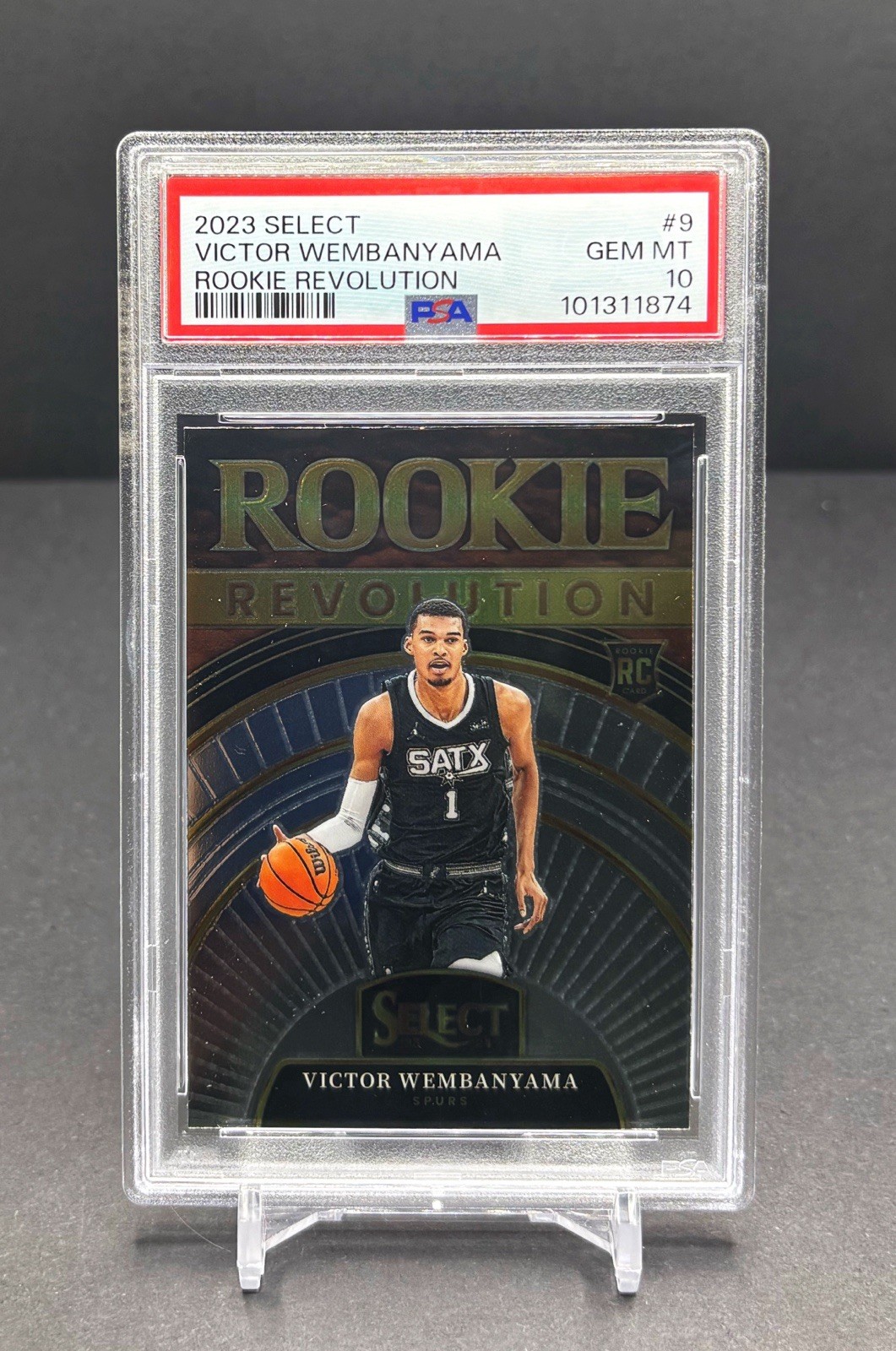 2023 Panini Select - VICTOR WEMBANYAMA - RC “Rookie Revolution” Spurs #9 PSA 10