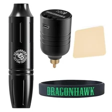 Dragonhawk Cordless Tattoo Gun Pro Tattoo Machine 1500mAh Battery Power Supply