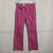 Pilcro Anthropologie Women's Size 25 Pink The Yaya Mid-Rise Cropped Flare Jeans