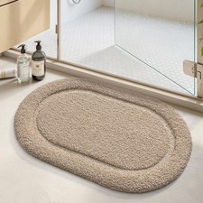 Beige 24"x36" Small Bathroom Rugs, Non Slip, Absorbent, Soft, Washable Bath R...
