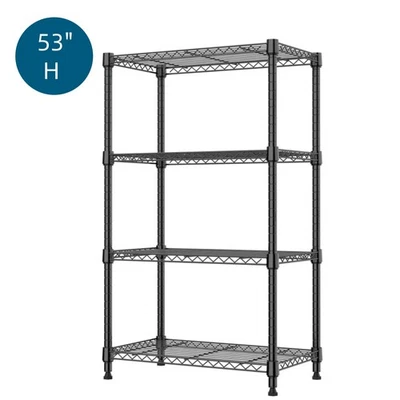 M MZG Heavy Duty 4 Tier Adjustable Metal Wire Shelves Storage Garage Rack 53"