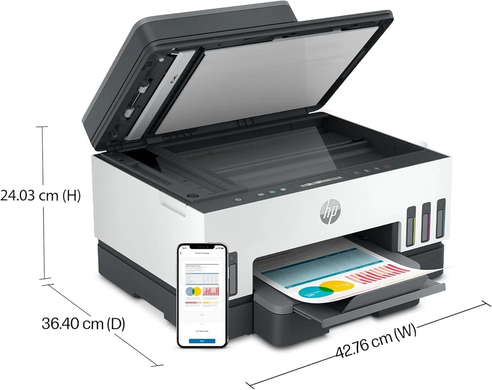 HP Smart Ink Tank 7305 All In One Wireless Colour  Printer - Image 4 of 4