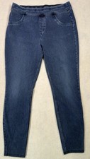 Women Pull On Jeggings Elastic Waist Stretch Straight Denim Blue Comfort