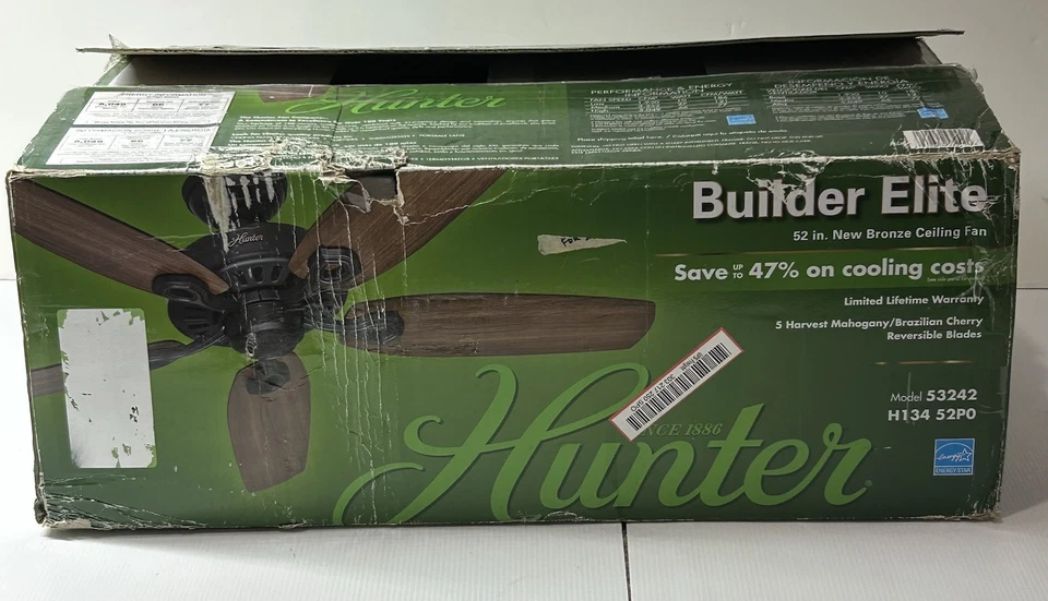 Hunter Builder Elite 52 In. New Bronze Ceiling Fan - Image 2 of 4
