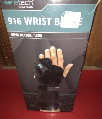 New Open Box - CORETECH 916 Left Wrist Brace/Splint - Black