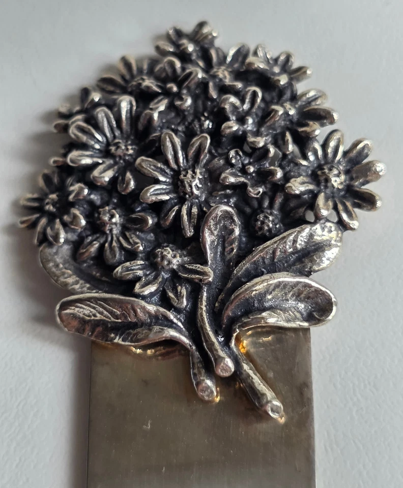 Elegante segnalibro in argento 800 anni 80 punzomato in scatola regalo originale - Immagine 2 di 4