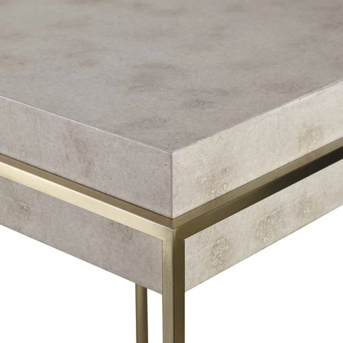 Uttermost 25100 Inda 19"W Veneer Top Steel Side Table - Brass - Picture 3 of 4