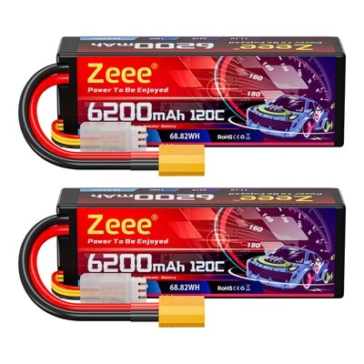 2x Zeee 3S 11.1V 6200mAh 120C XT90 Lipo Batería para RC Coche Tanque Avión Camión Heli