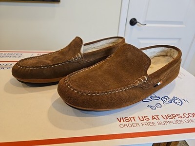 Allen Edmonds Men s Slippers Venetian Shearling Shoes Chestnut, Size 10 M Loafer