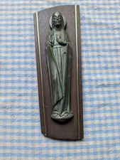 Vintage Bronze Jesus Christ plaque made in Germany Christian Mid Century 9.75"