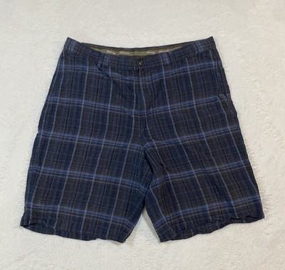 Tommy Bahama Shorts Men's 38 Blue Multicolor Plaid 72% Linen 28% Silk  Blend