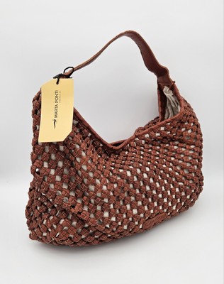New Marta Ponti Portugal Brown Leather Woven Tote Shoulder  display picture 3