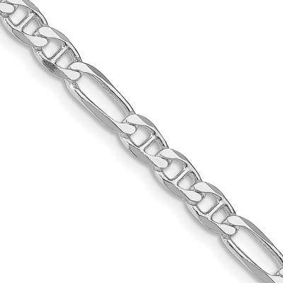Sterling Silber rhodiniert 4,5 mm Figaro Anker Kette Halskette