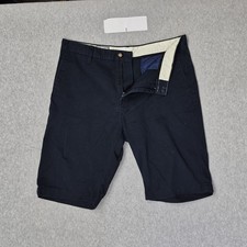 Volcom Men Shorts 32 Navy Blue Chino Button 10" Inseam Logo