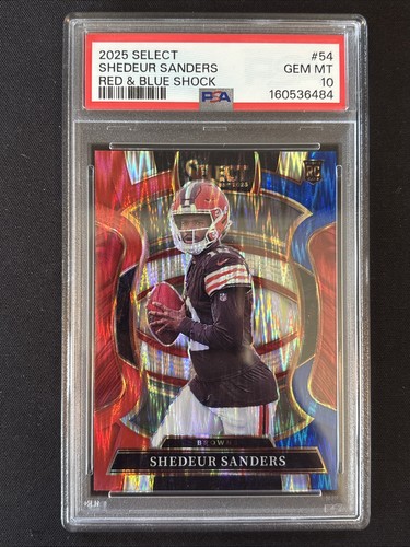 2025 Panini Select - Shedeur Sanders #54 Red & Blue Shock Prizm (RC) PSA 10!