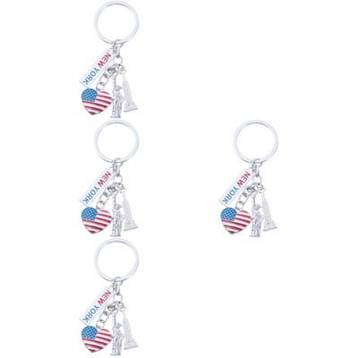  4 Pcs Schlüsselanhänger Aus Metall Dekoration Am Unabhängigkeitstag