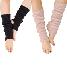 Women Winter Extra Soft Long Legwarmer Warmer Knitted Stirrup Leg Warmers for...