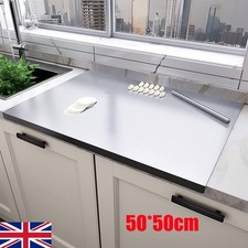 50x 50cm Stainless Steel Cutting Chopping Board Dough Meat Bread Kitchen Worktop