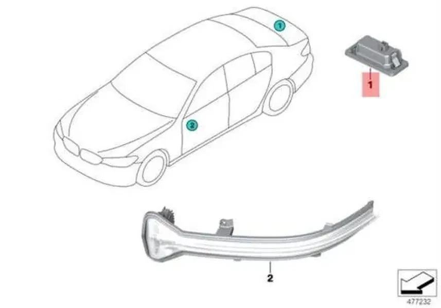 BMW F90 G30 G31 G38 Limousine Kennzeichenleuchte 7410302 63267410302 NEU - Bild 1 von 1