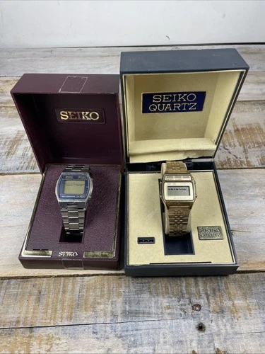 Lot Of 2 Vintage Men’s Seiko Digital Watches Dual Chronograph- UNTESTED