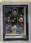 Tyran Stokes 1st RC Auto #d /25 - 2025-26 Panini Donruss Blue Holo Prizm KU MINT