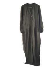 Zara Large Jumpsuit lightweight green button belt loops straight leg