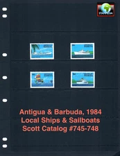 $6.60 Scott Value - 1984 ANTIGUA Sailboats Cruise Ships Caribbean CV MNH NH UMM