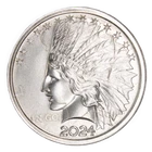 Intaglio 2024 Overstrike $10 Indian Head Eagle Kennedy Half Dollar Silver Round