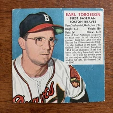 1952 Red Man Tobacco Baseball #25N Earl Torgeson VG No Tab