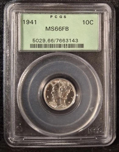 1941 Mercury Dime. PCGS MS 66 Full Bands. Very Nice Coin.
