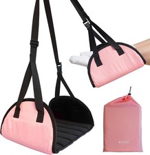 Airplane Footrest Memory Foam Portable Waterproof Pink Travel Plane Foot Hammock