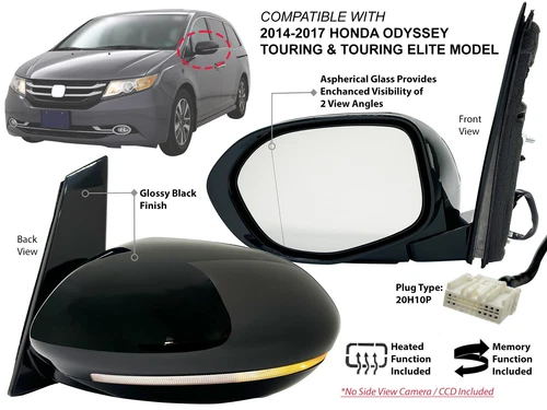 Side Mirror for 2014-2017 HONDA ODYSSEY Touring Model with Memory Driver Side
