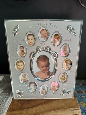 Baby's First Year Picture Photo Frame Keepsake Newborn Baby Shower Gift Boy Girl