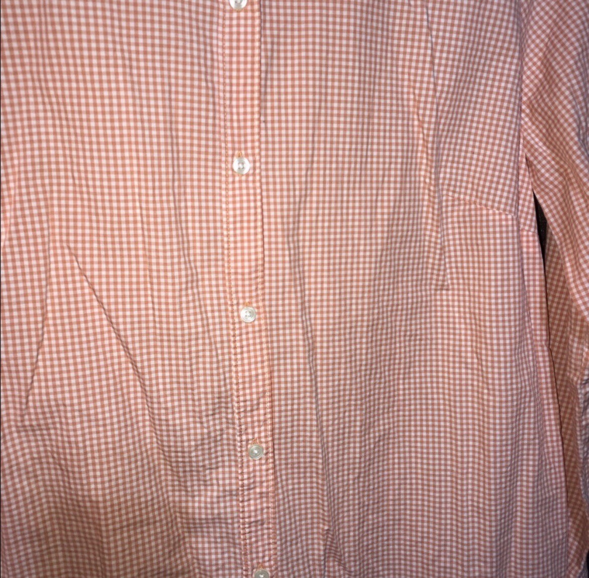 Gap Orange plaid button down collar top - image 6