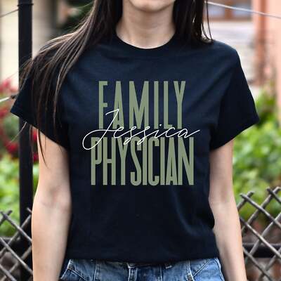 Family physician T-Shirt gift Family Therapist Doctor Customized Unisex tee Blac
