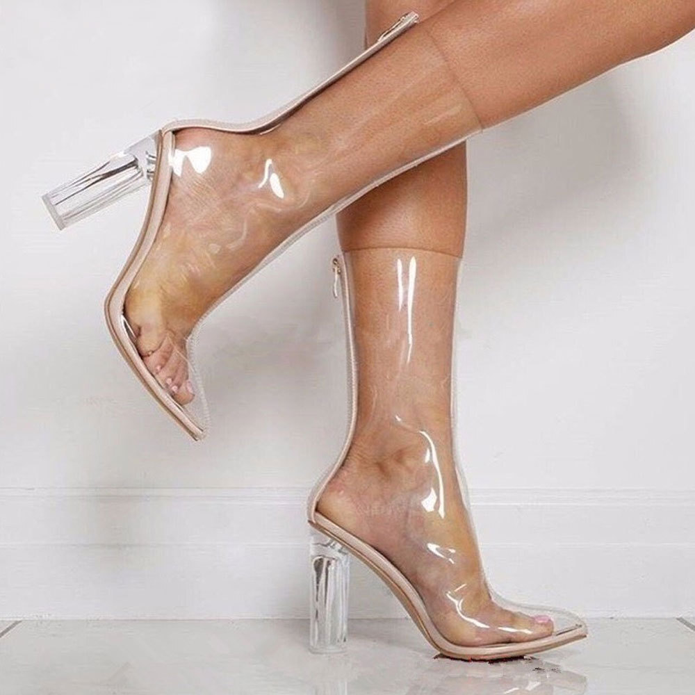 High Heels Plastic See Through Heels Crystal Clear Clear Plastic