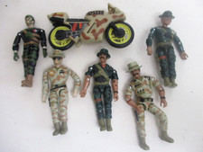 Lot 6 Lanard Action Figures Soldiers Motorcycle 1986 Military Infantry